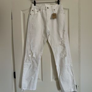 501 white high wasted jeans NWT